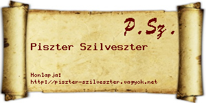 Piszter Szilveszter névjegykártya